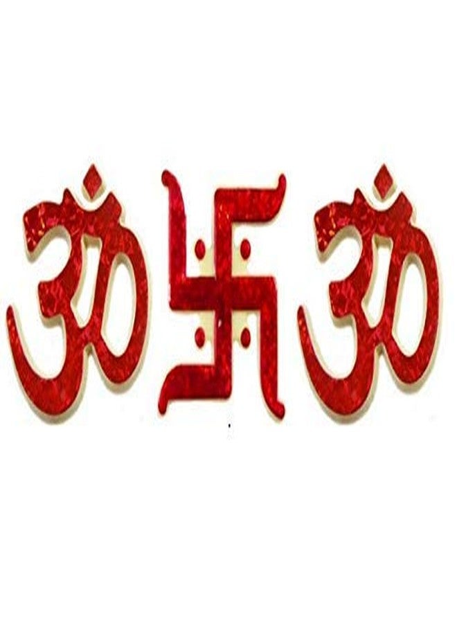 SK Craft Om Swastika (Combo) Red, Decorative Stickers for Wall, 3D Acrylic Stickers Wall Stickers for Hall Room, Bed Room, Kitchen Living Room,Kids Room (Pack of 3 - Red) - Image 2